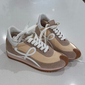 Loewe Beige and White Women's Sneakers